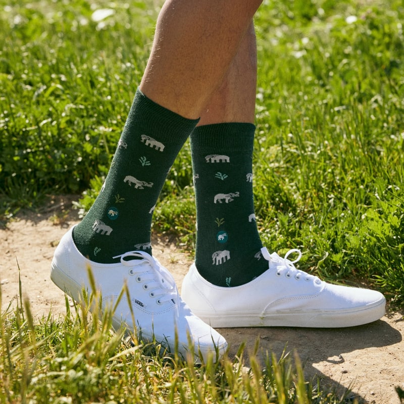 Socks that Protect Elephants Green