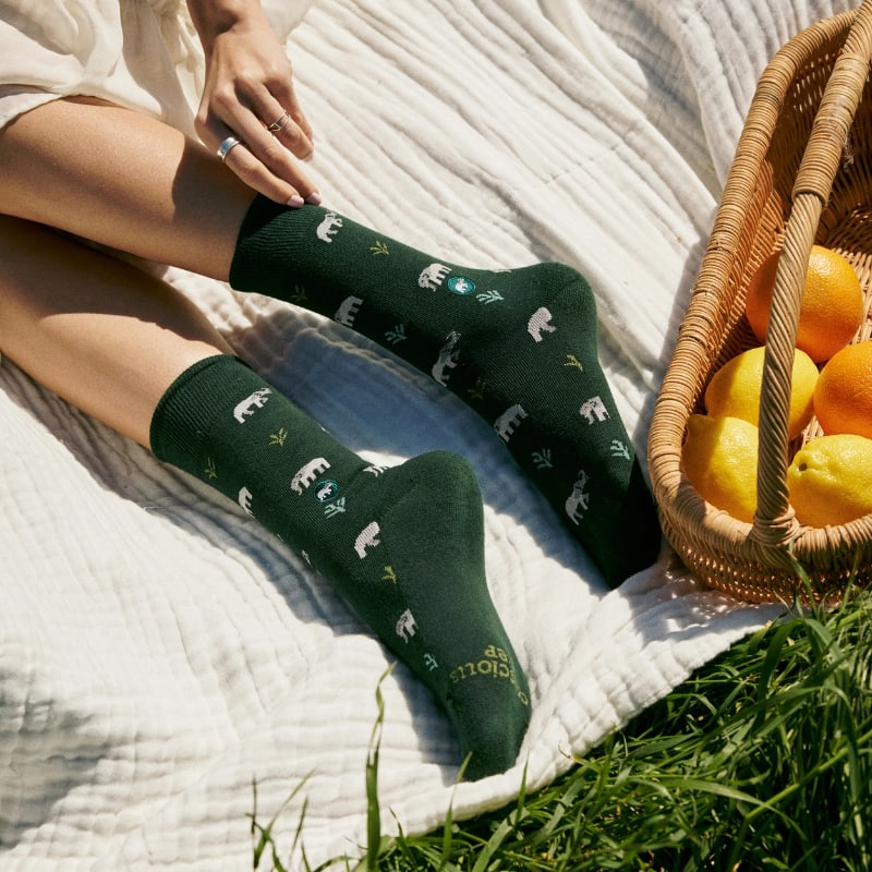Socks that Protect Elephants Green