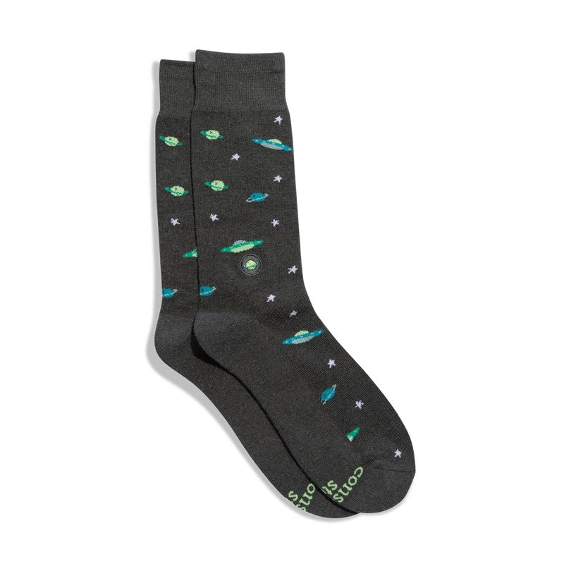 Socks that Support Space Exploration Galactic Gray