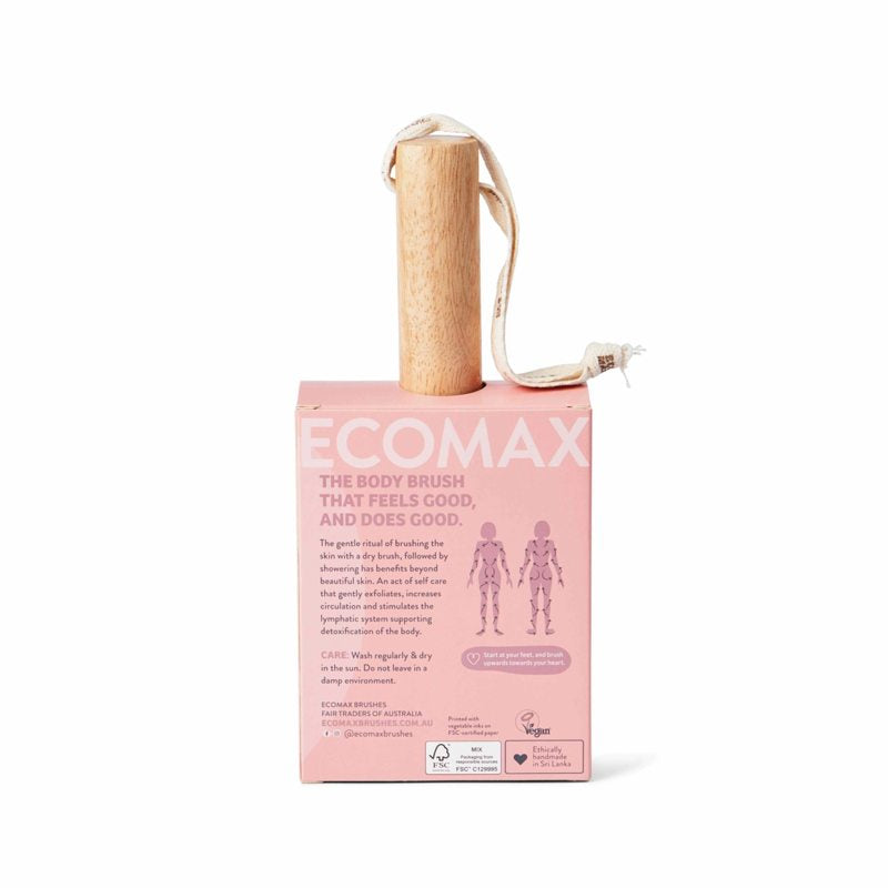 Ecomax body brush packaging on a white background