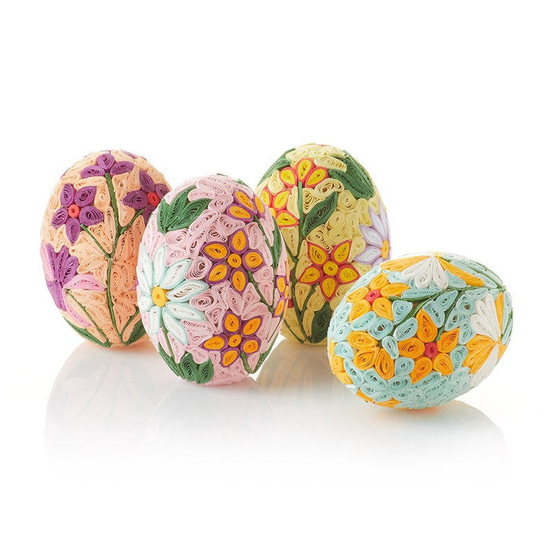 Spring Garden Quilled Eggs Set of 4