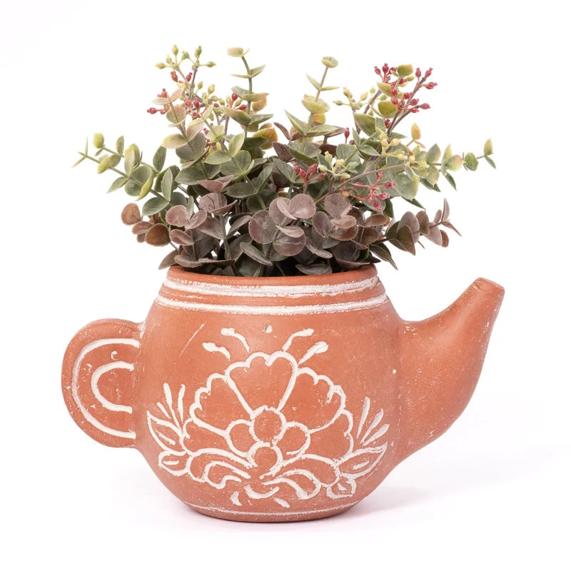 Terracotta Teapot Planter
