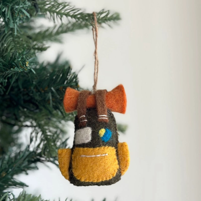 Travel backpack ornament