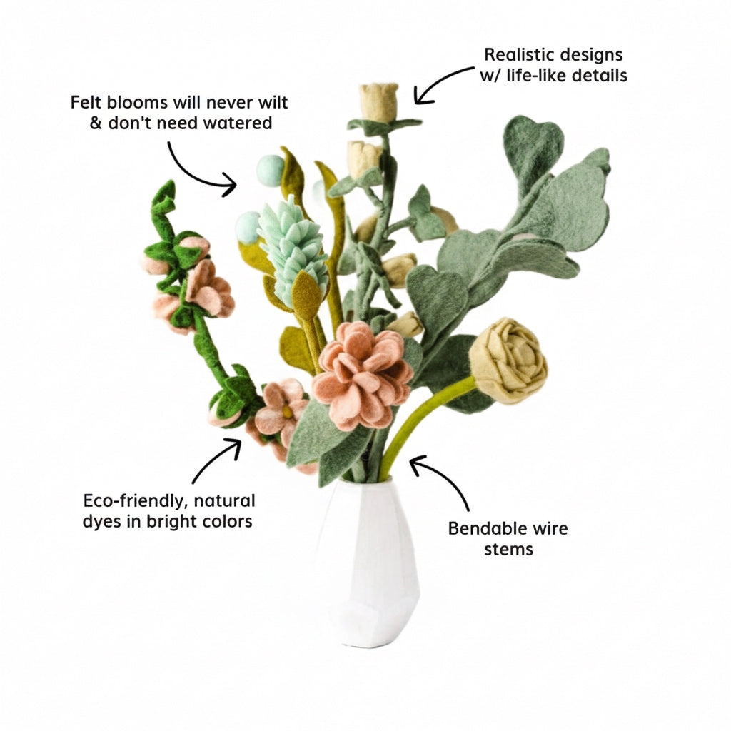 Wildflower Felt Flower Bouquet