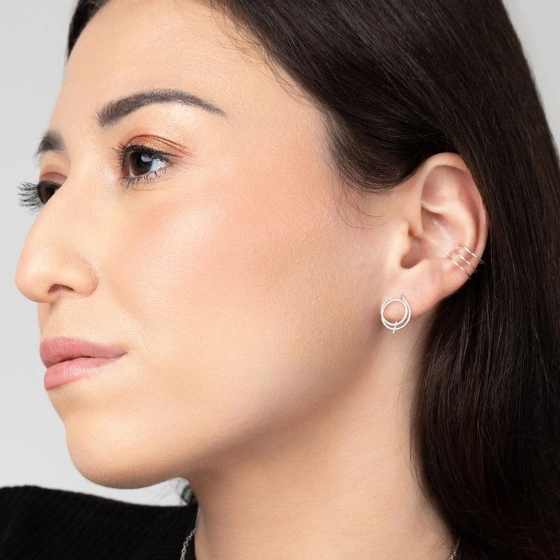 Zomi Open Circle Earrings Sterling Silver