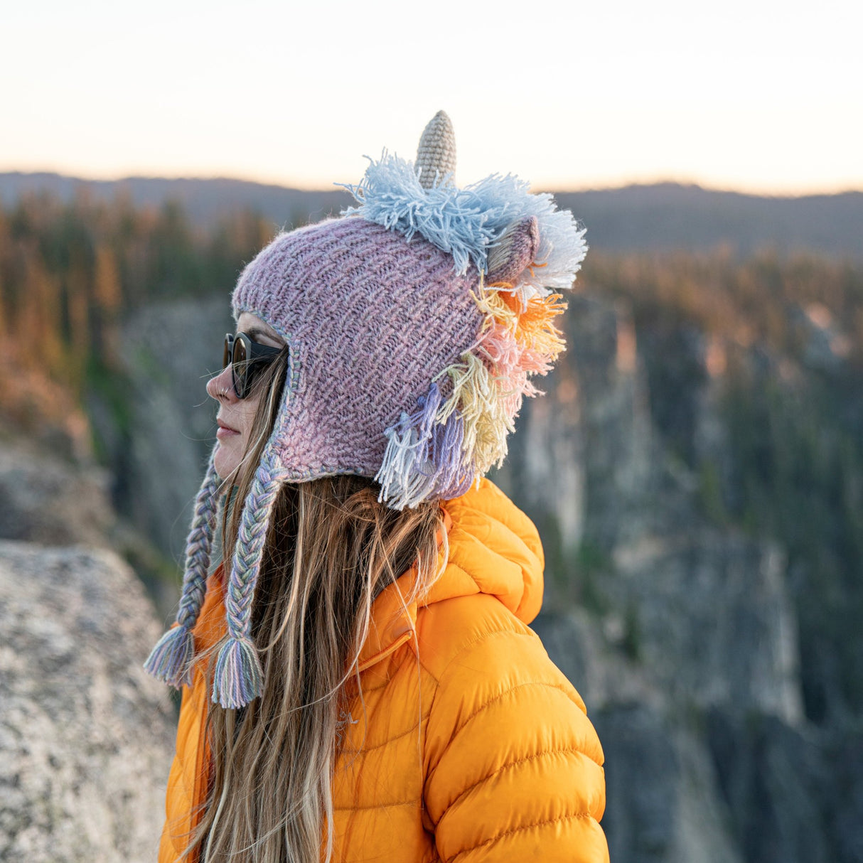 adult animal hat unicorn pastel pink