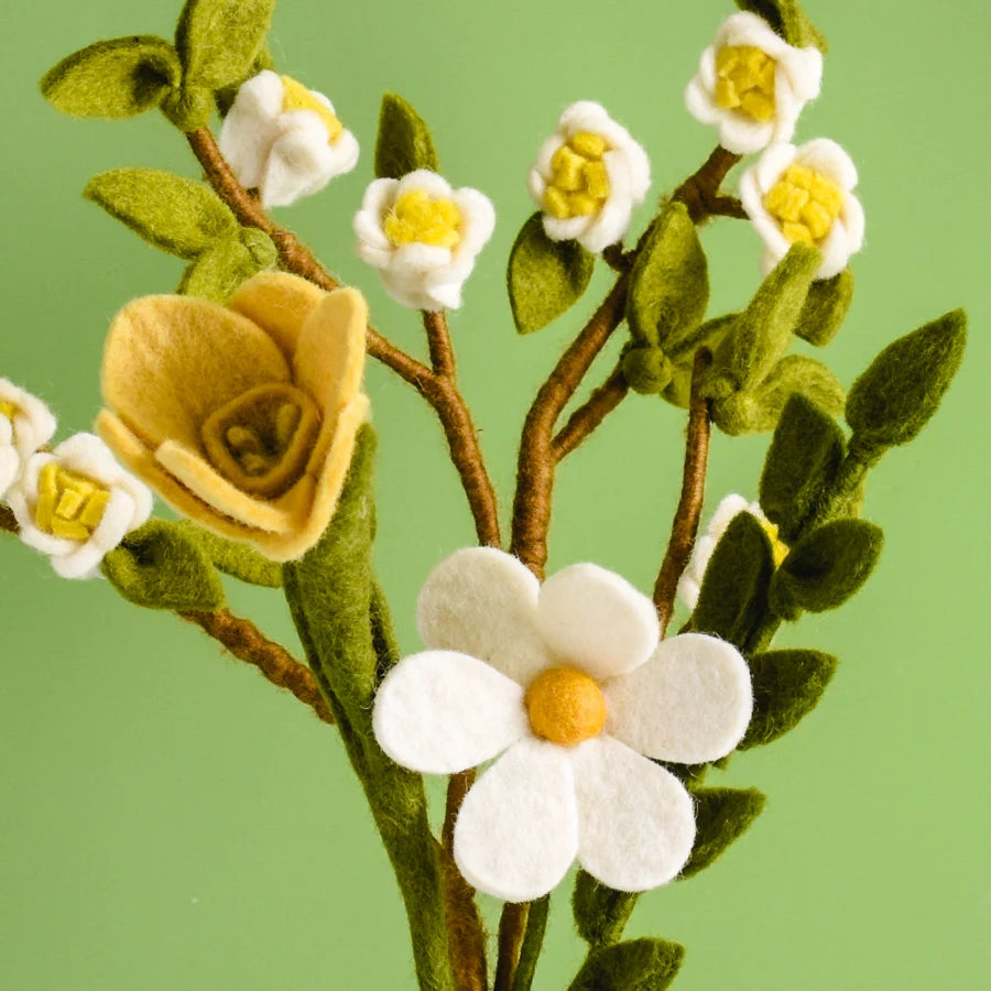 Delicate Apple Blossom Felt Flower Bouquet