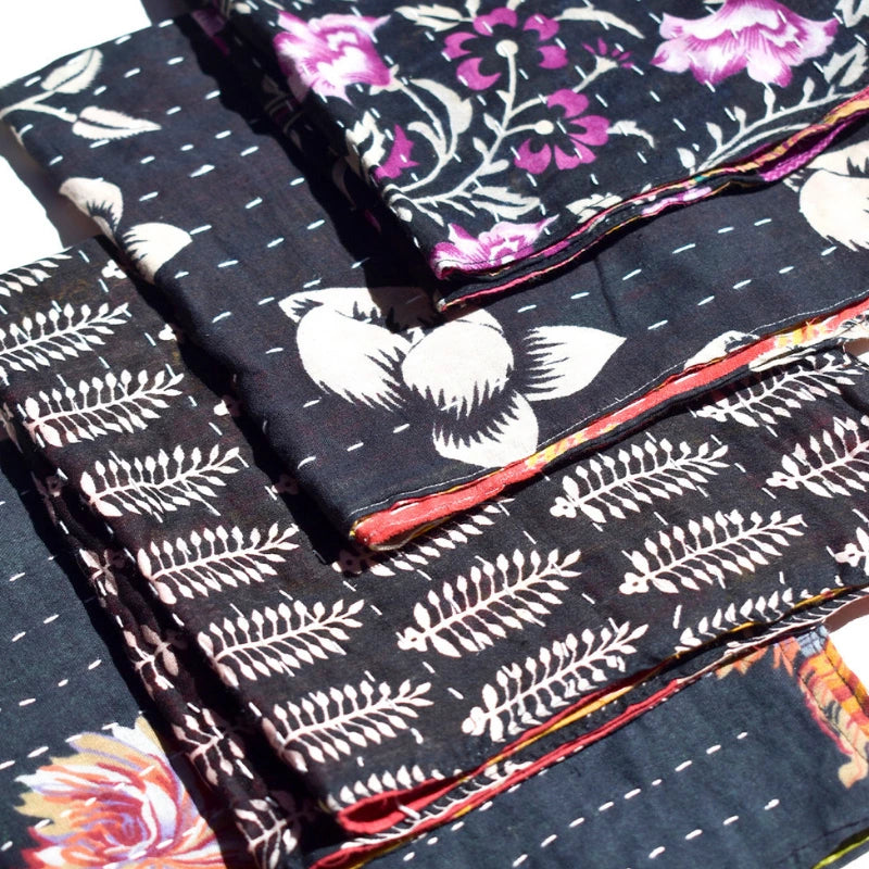 Kantha Napkins - Black - Set of 4