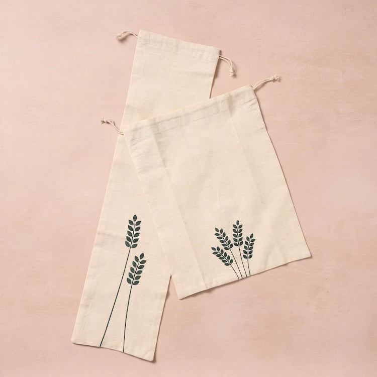 Linen Bread Bags Set of 2
