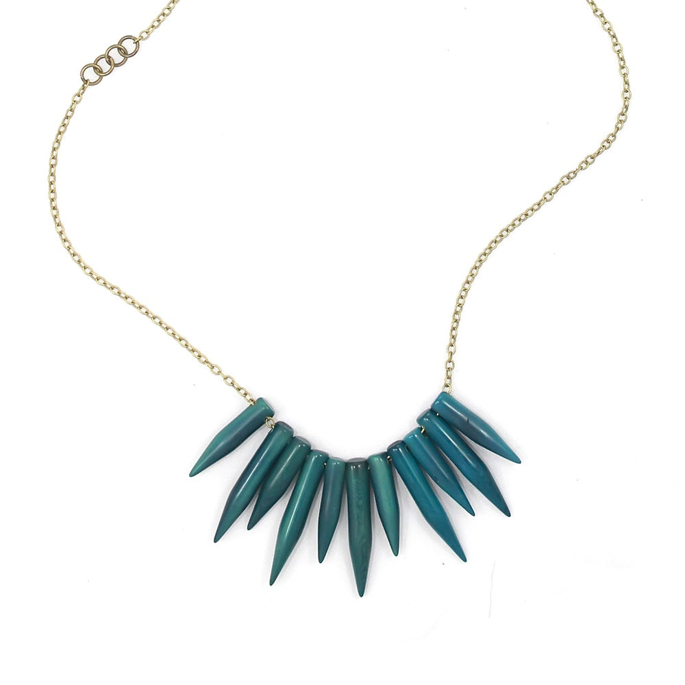 Faire Collection Brooklyn Necklace in midnight and diver colors, featuring a stylish chain and pendant design for modern elegance.