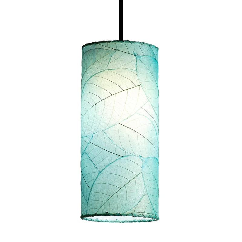 Cylinder Pendant Leaf Lamp - Blue