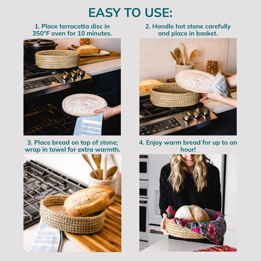 Serrv Catch of the Day lidded bread warmer with a woven basket design, ideal for keeping bread warm and fresh.