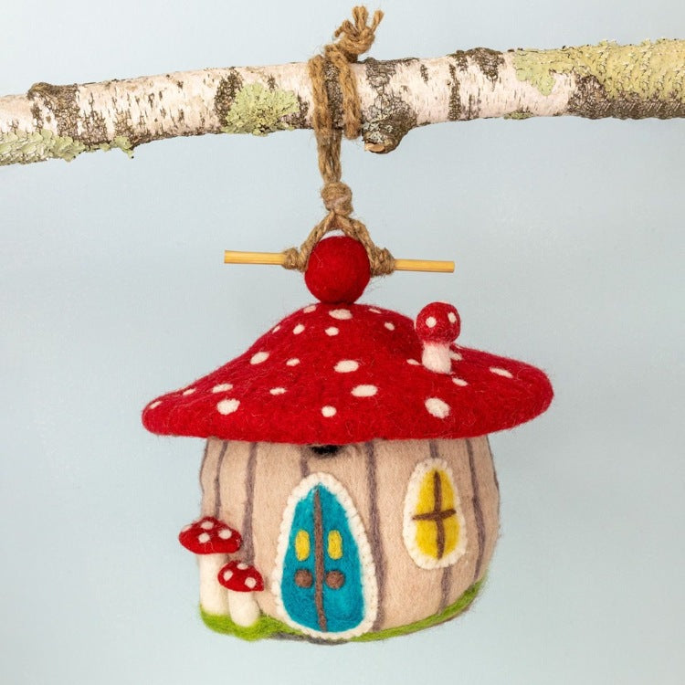 felt birdhouse forest mushroom 1