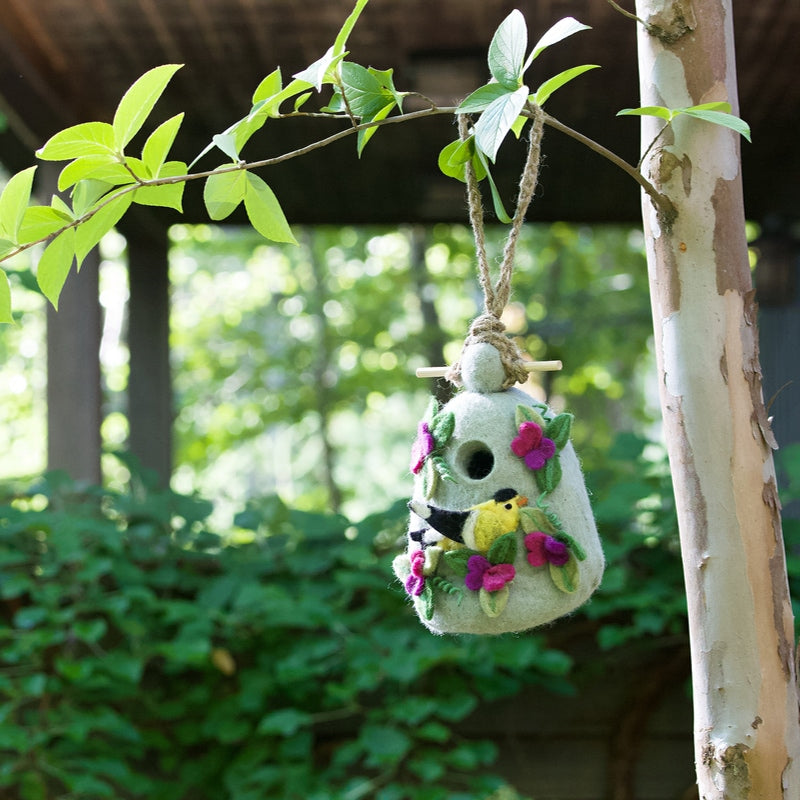 Felt Birdhouse Sweetpea Goldfinch