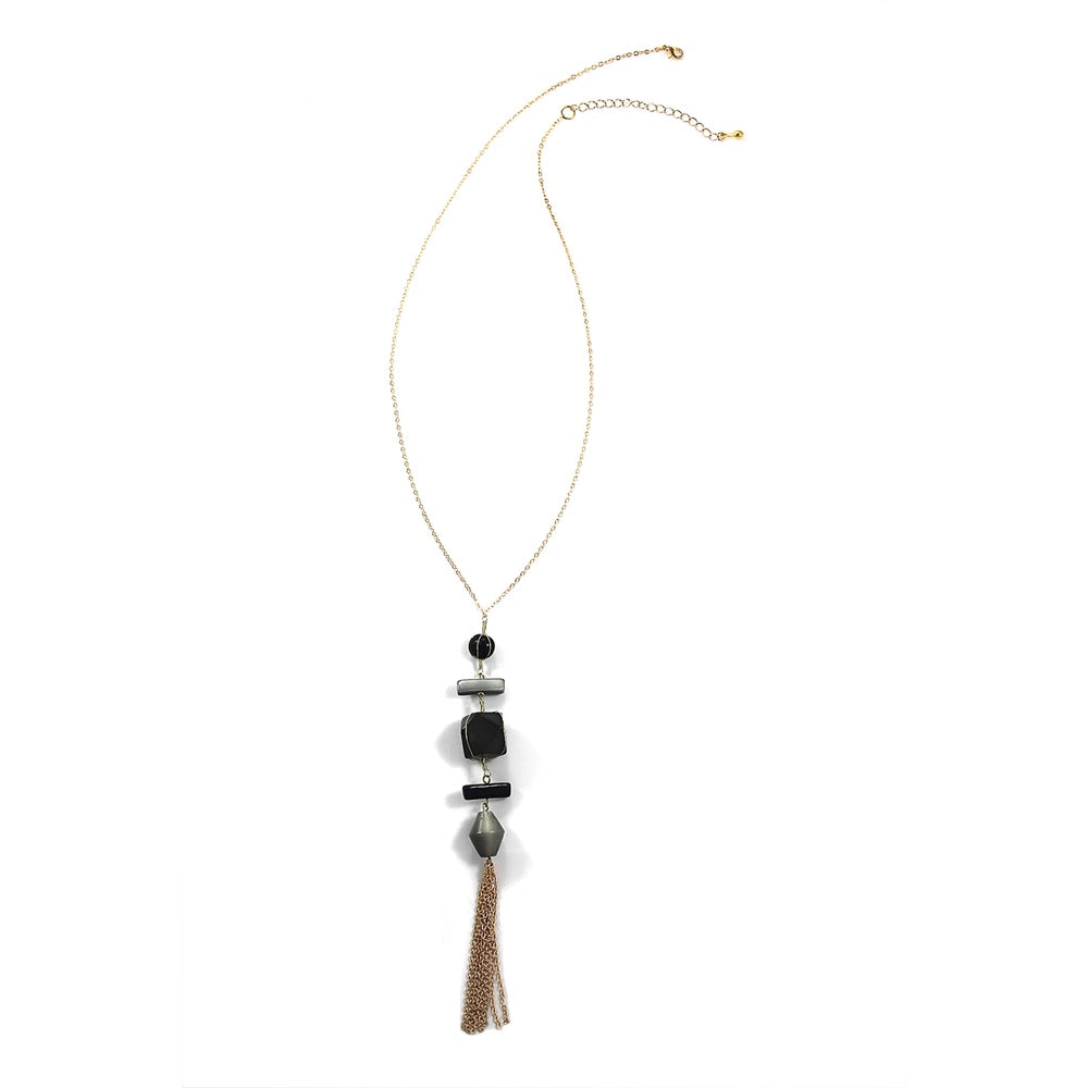 Geo Modern Necklace - Gray Scale