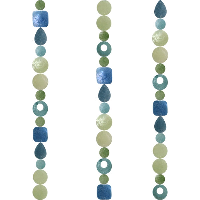 green blue capiz shell strand
