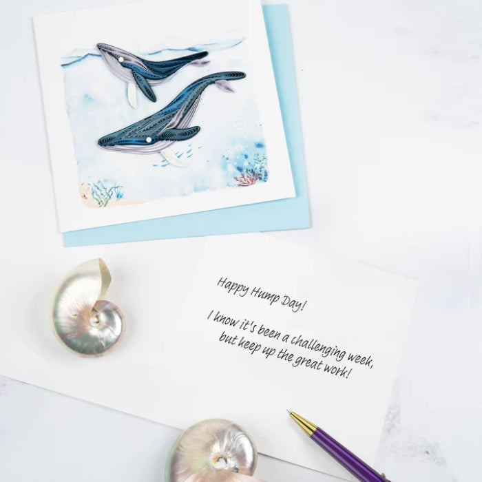 happy hump day whale quilling card styled