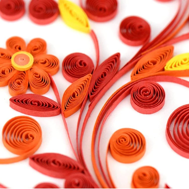 heart quilling card detail