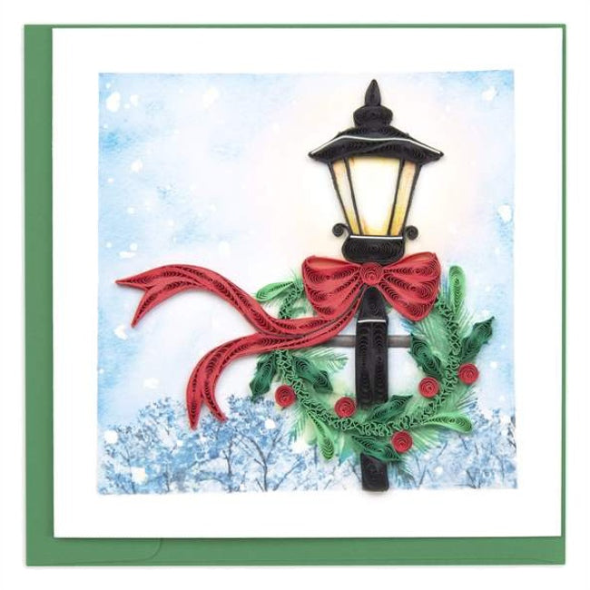 holiday lamp post quilling card
