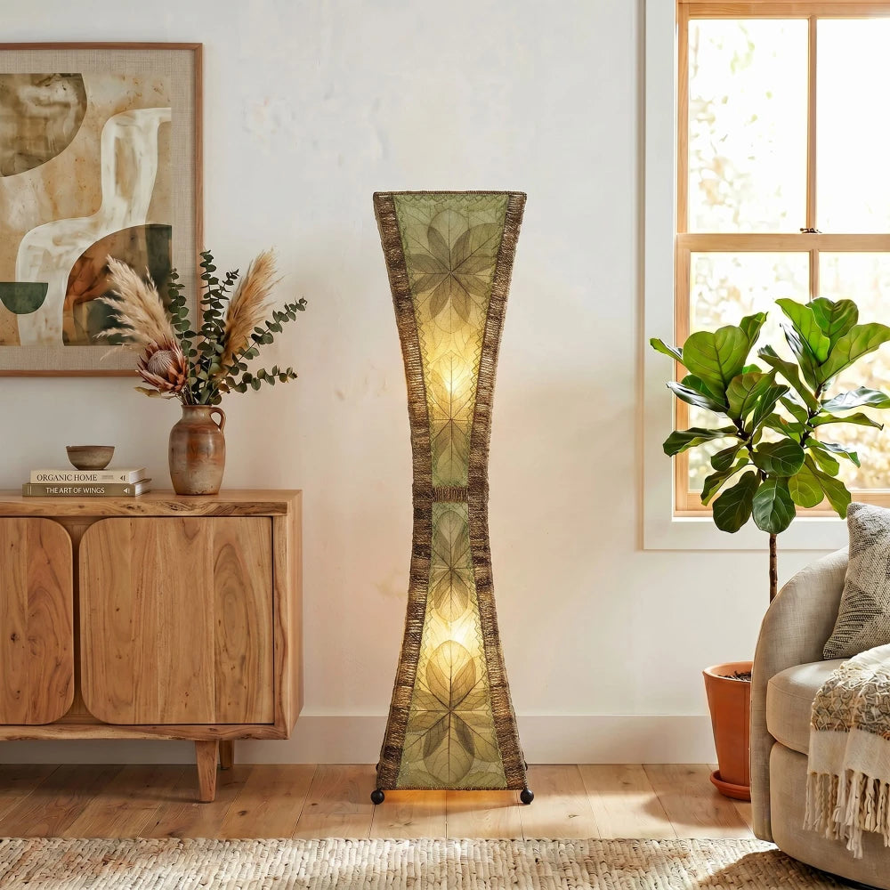 Hourglass Giant Leaf Lamp - Green