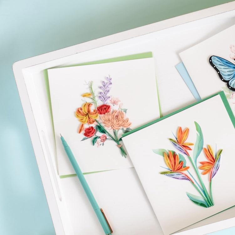 japanese wildflower quilling card styled