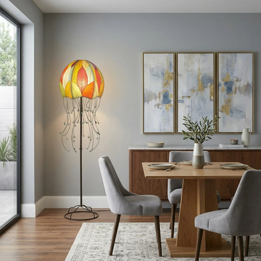 Jellyfish Floor Leaf Lamp - Multi - est. ship 6/2026