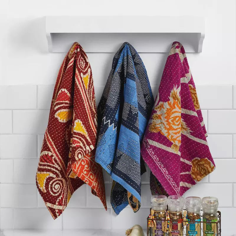 kantha dish towels styled