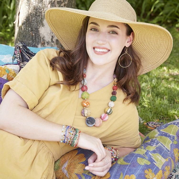 kantha graduated statement necklace