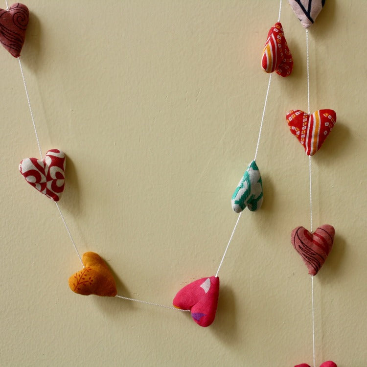 kantha heart garland styled