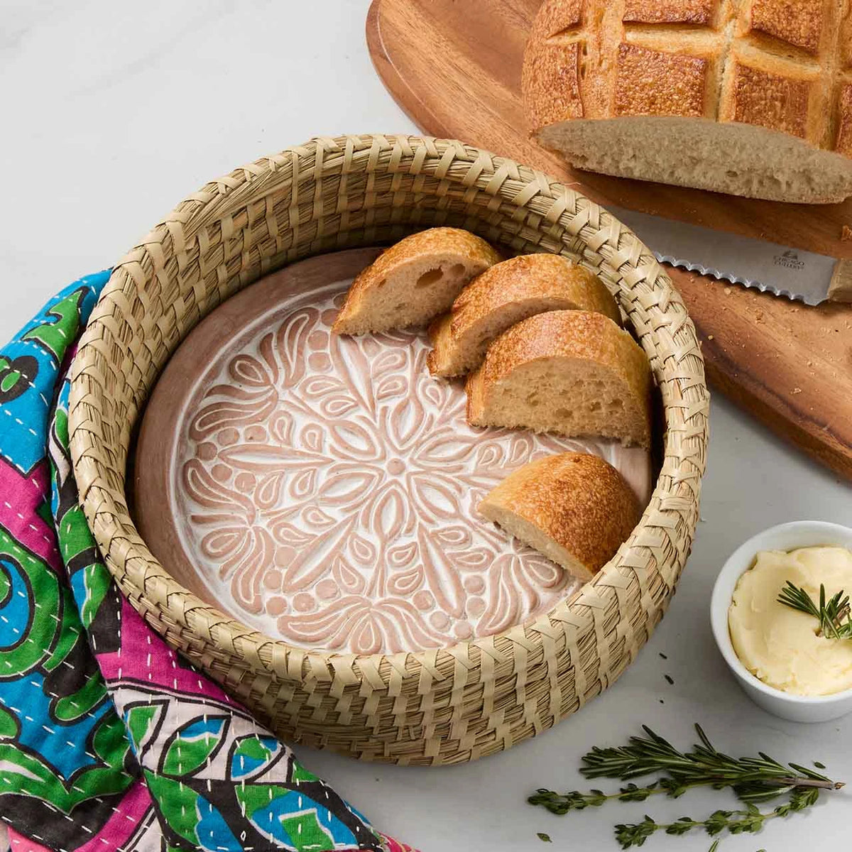 Flowering Lily Bread Warmer Basket