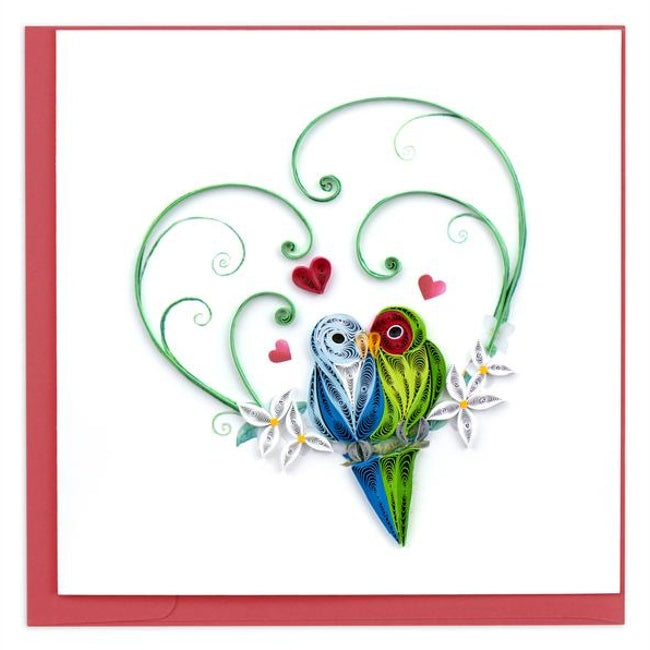 love birds quilling card new
