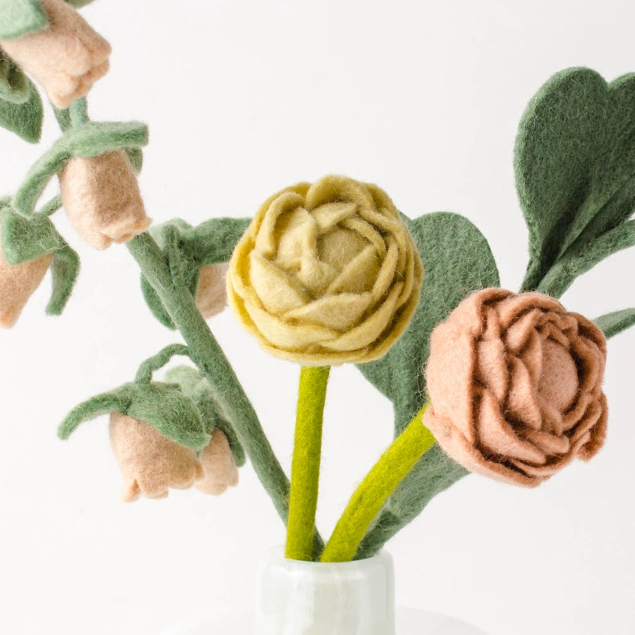 Mango Twist Felt Flower Bouquet