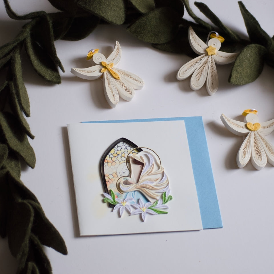 Mary & Baby Jesus Quilling Card