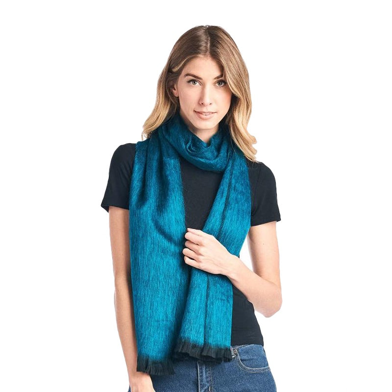 midnight turquoise alpaca scarf