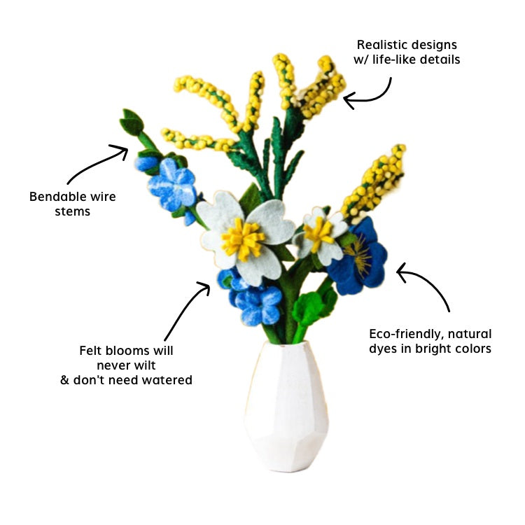 Misty Meadow Felt Flower Bouquet