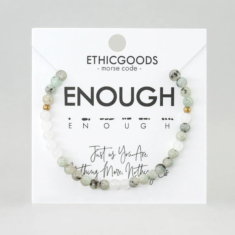 morse code bracelet enough cloudy glass