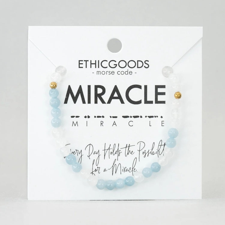 morse code bracelet miracle card blue