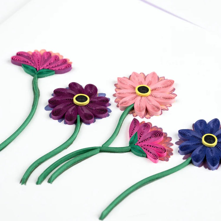new gerbera daisies quilling card 3