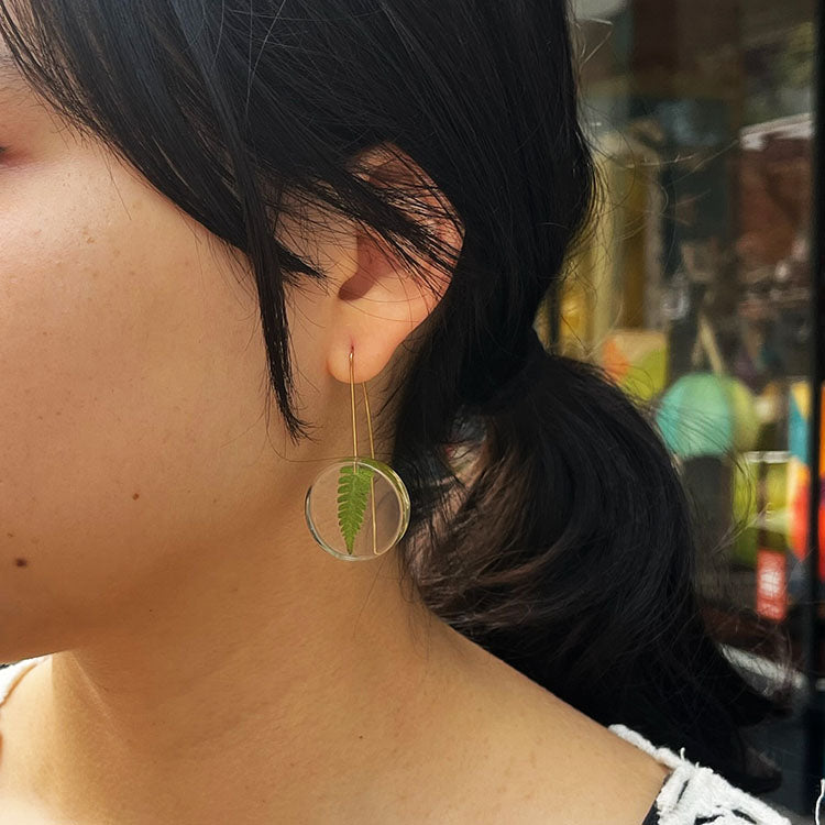 Small Moon Fern Earrings