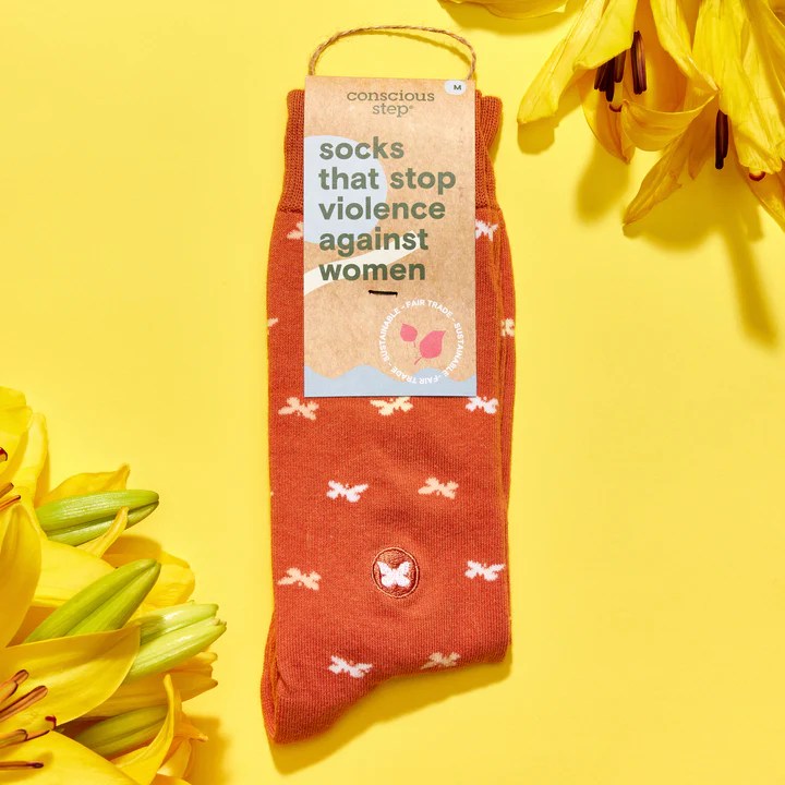 socks that stop violence against women styled