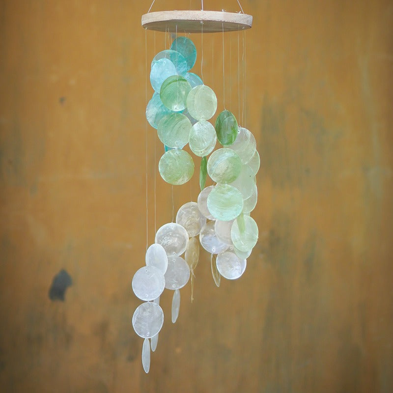 Spiral Capiz Shell Chime - Spring Meadow