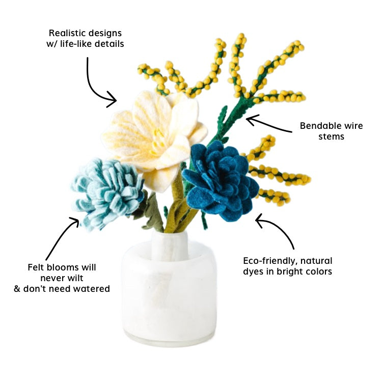 Starry Night Felt Flower Bouquet