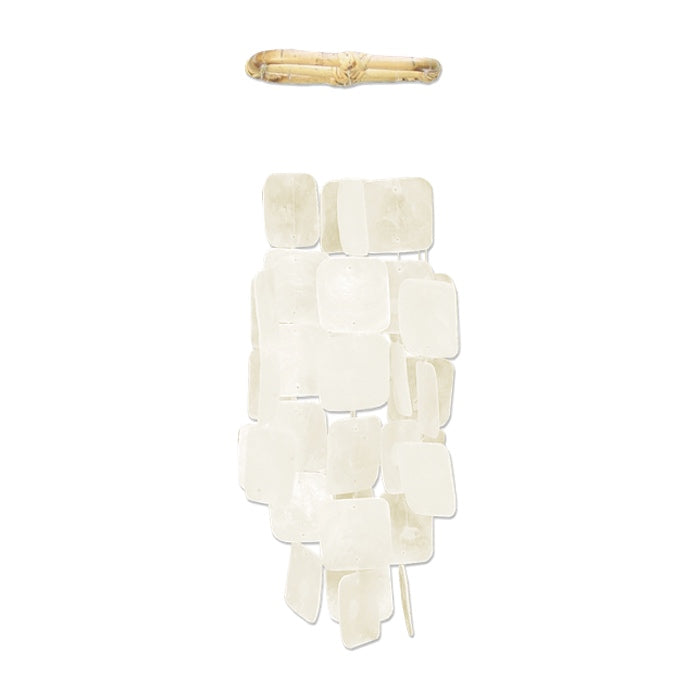white capiz shell chimes small