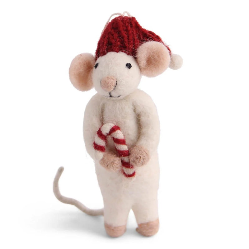 White Mouse with Candy Cane