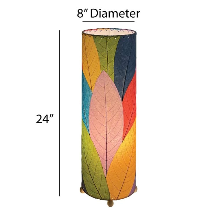 24 Inch Cocoa Leaf Cylinder Table Lamp Multi 2