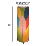 24 Inch Cocoa Leaf Cylinder Table Lamp Multi 2