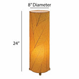 24 Inch Cocoa Leaf Cylinder Table Lamp Orange 2