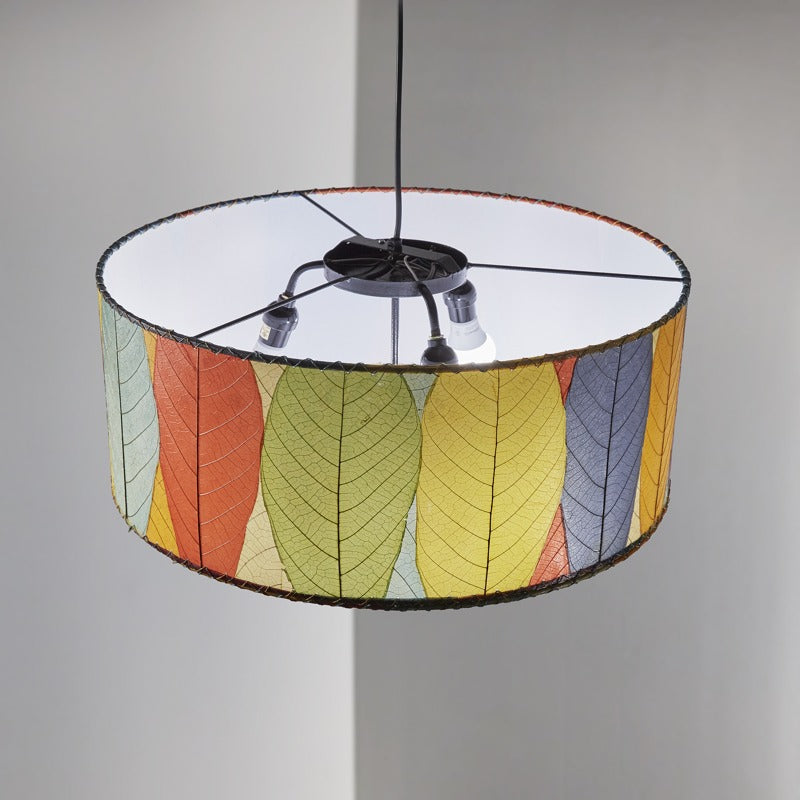 Drum Pendant 24” Leaf Lamp - Multi