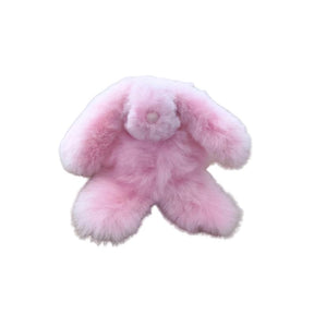 Pink alpaca fur bunny plush from Blossom Inspirations featuring soft, fluffy fur and a cute, realistic bunny design.