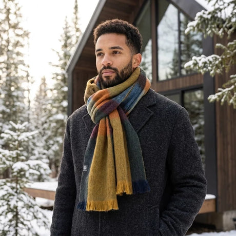 Alpaca Plaid Scarf Iridescent
